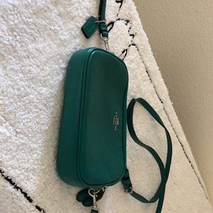 Coach turquoise leather crossbody